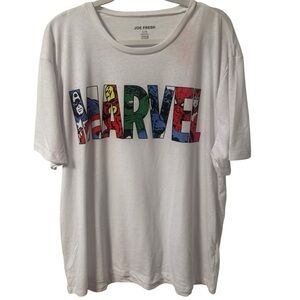 Marvel Joe Fresh Men’s T Shirt Multi Character Short Sleeve White Size Large